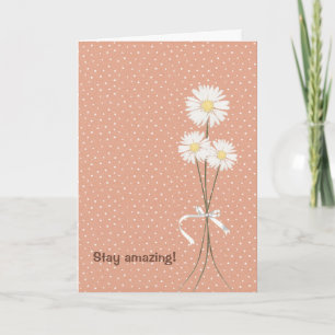 daisy bouquet on pin dots card