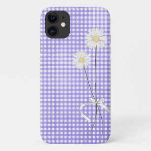 daisy bouquet on purple gingham Case-Mate iPhone case