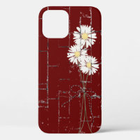 daisy bouquet on red brick