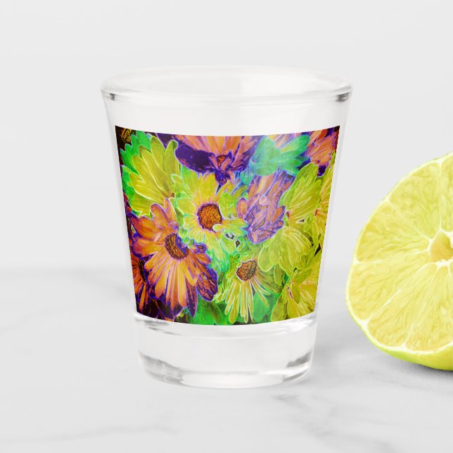 Daisy Bouquet -  Shot Glass (Front)