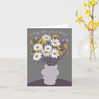 Daisy Bouquet Vase Condolences Sorry for Loss