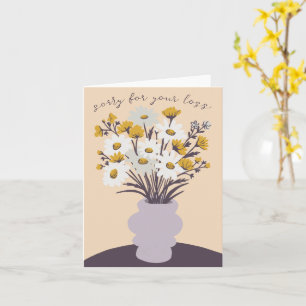 Daisy Bouquet Vase Condolences Sorry for Loss Card