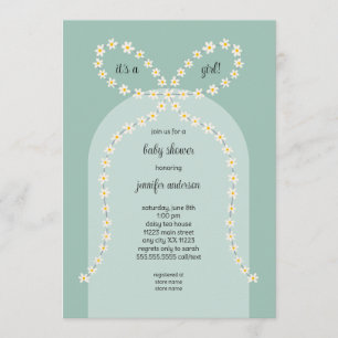 Daisy Bow Baby Shower Invitation