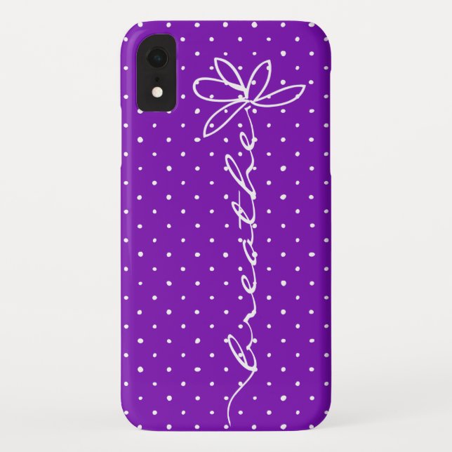 daisy breathe on purple with white polka dots Case-Mate iPhone case (Back)