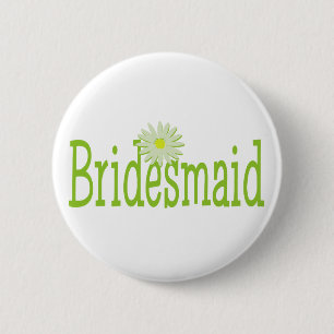 Daisy Bridesmaid 6 Cm Round Badge