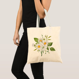 Daisy Budget Tote Bag Cute Floral Reusable tote