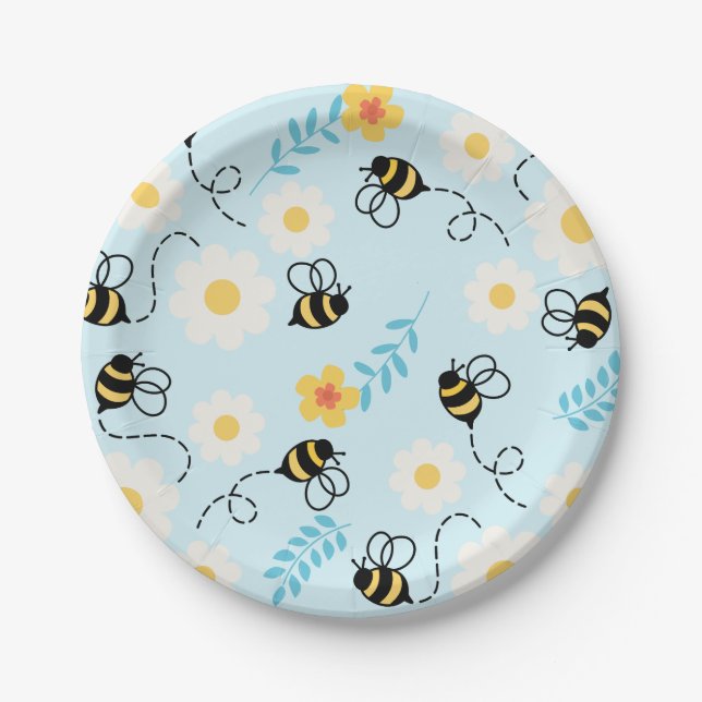 Daisy Bumble Bee Plates (Front)