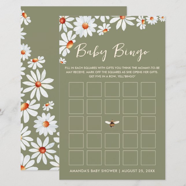Daisy & Bumblebee Baby Bingo (Front/Back)