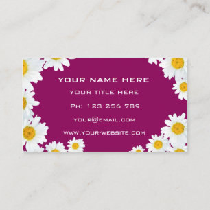 Daisy Business Cards Example Choose Your Colours