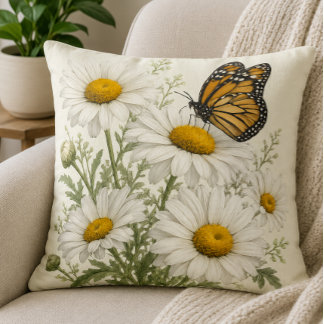 Daisy & Butterfly Bloom Cushion