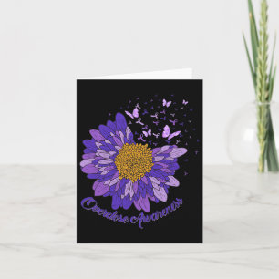 Daisy Butterfly Purple Ribbon Overdose Awareness 3 Card