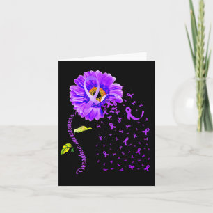 Daisy Butterfly Purple Ribbon Overdose Awareness Card