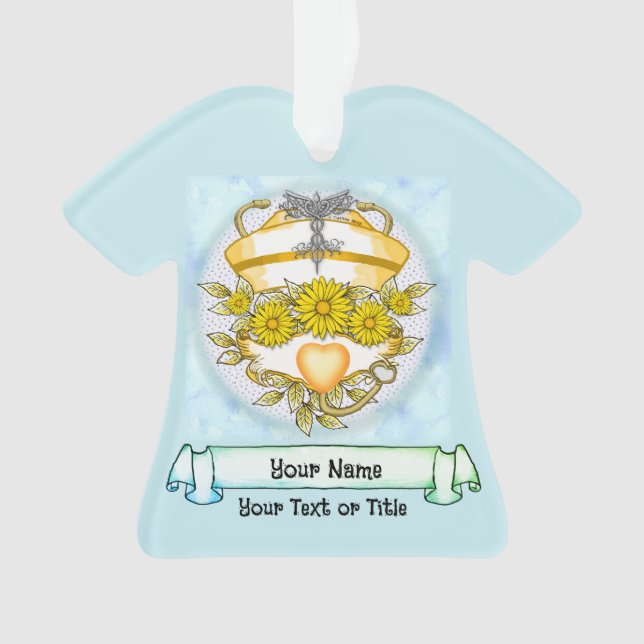 Daisy caduceus nurse  ornament (Front)