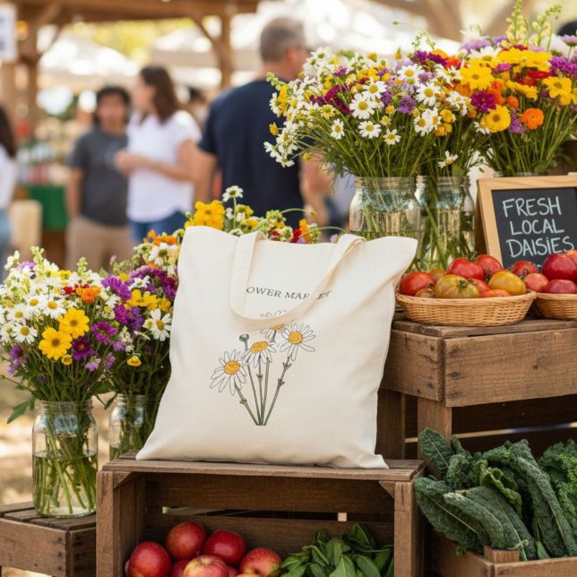 Daisy Canvas Bag, Teacher Tote Bag (Creator Uploaded)