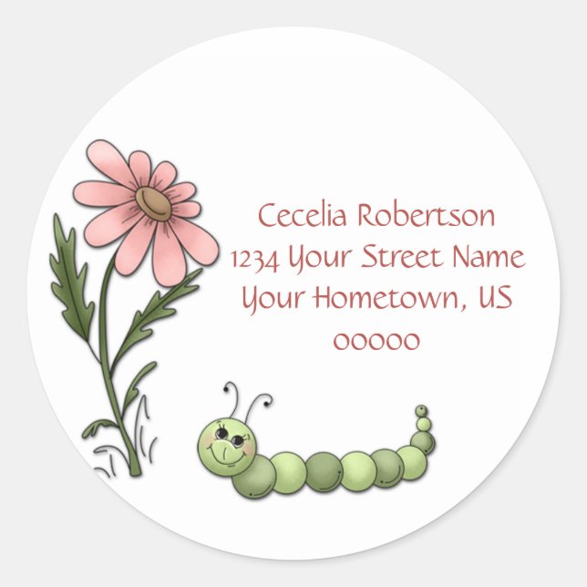 Daisy Caterpillar Address Label (Front)