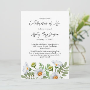 Daisy Celebration of Life Funeral Invitation