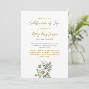 Daisy Celebration of Life Funeral Invitation