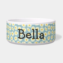 Daisy Ceramic Pet Bowl Customisable
