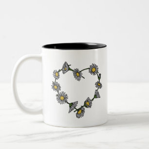Daisy Chain Heart Two-Tone Coffee Mug