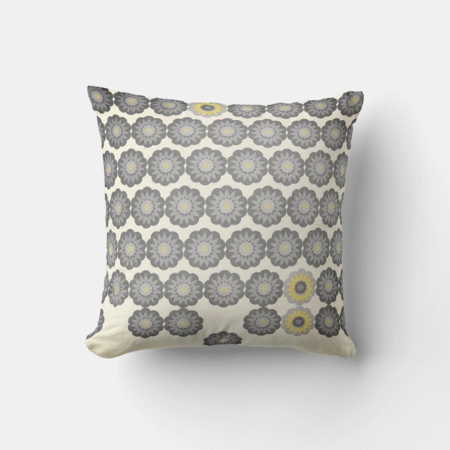 Daisy Chain in Grey and Yellow Cushion (Front)