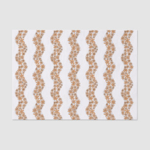 Daisy Chain Wiggly Flower Stripes orange Tissue Paper
