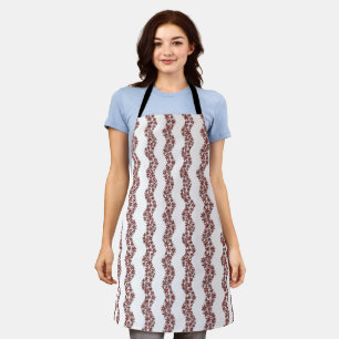 Daisy Chain Wiggly Flower Stripes red Apron
