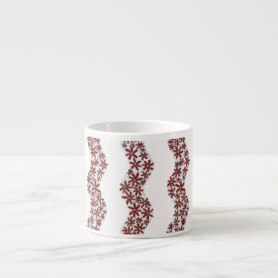 Daisy Chain Wiggly Flower Stripes red Espresso Cup