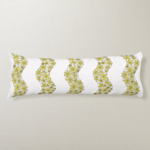 Daisy Chain Wiggly Flower Stripes yellow Body Cushion