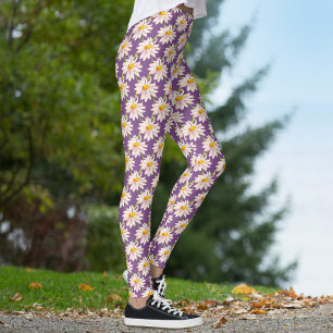 Daisy chains flower art pattern leggings