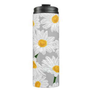 Daisy chamomile field. Spring summer flowers, seam Thermal Tumbler