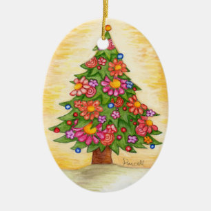 Daisy Christmas Tree Ceramic Tree Decoration
