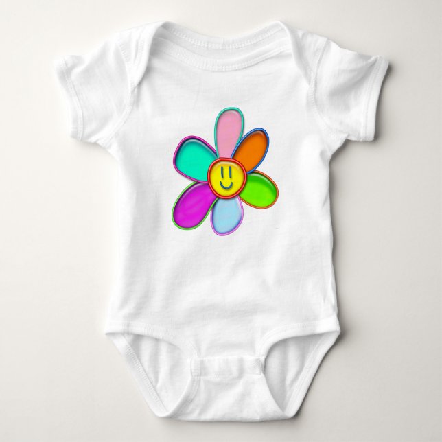 DAISY - Colourful Magic Daisy for Kids - Baby Bodysuit (Front)