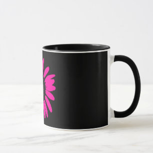 Daisy Crazy Hot Pink & Black Coffee Mug
