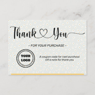 Daisy Custom Business Flat Thank You Card