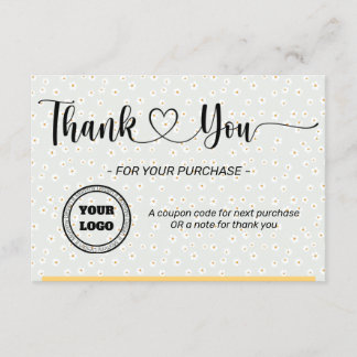 Daisy Custom Business Flat Thank You Card