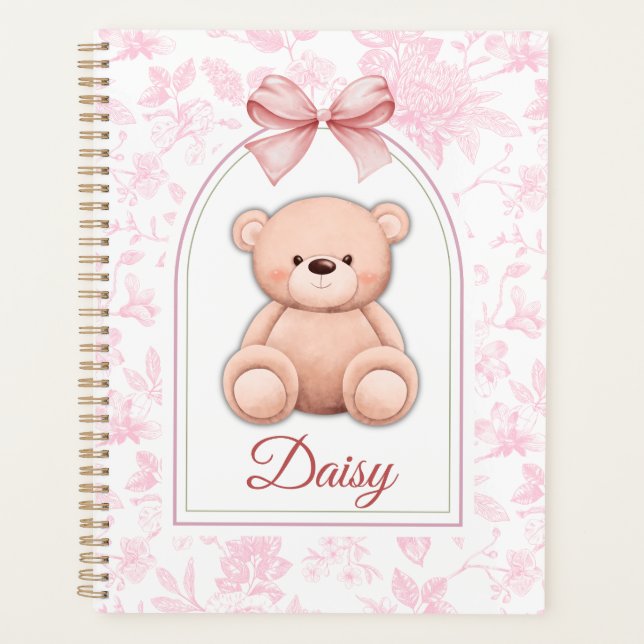 Daisy | Custom Pink Teddy Bear Nursery Design  Planner (Front)