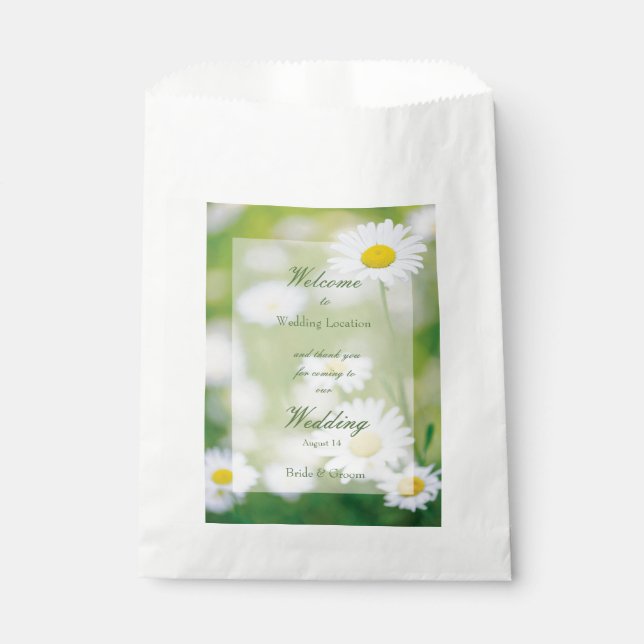 Daisy Daisies Flower Floral Summer Wedding Favour Bags (Front)