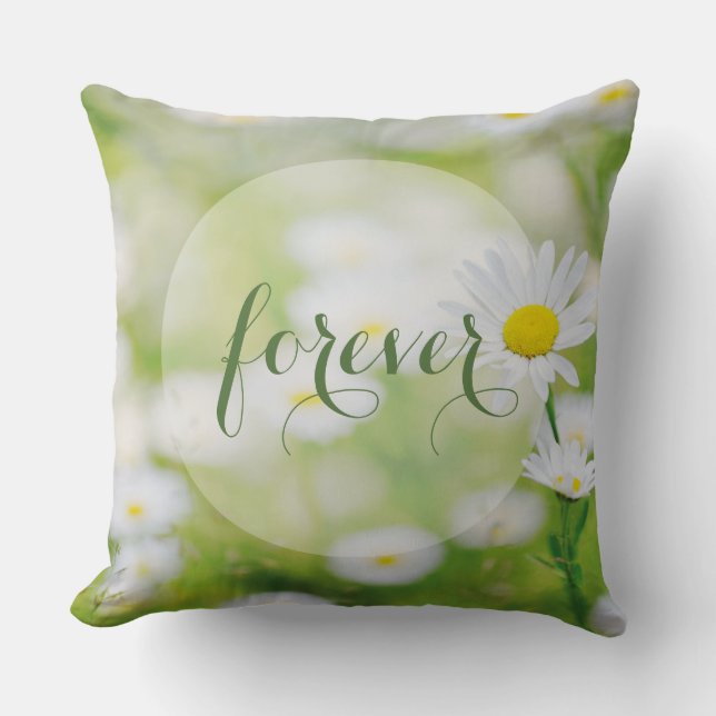 Daisy Daisies Flower Floral Summer Wedding Forever Cushion (Front)