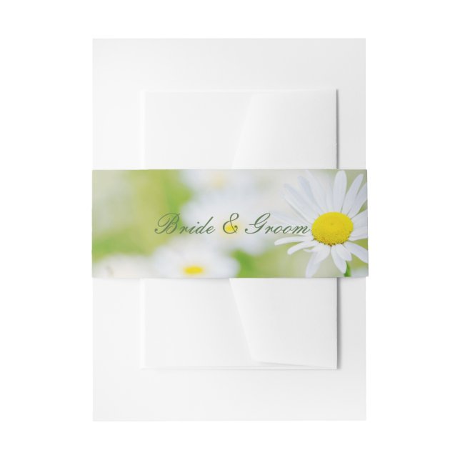 Daisy Daisies Flower Floral Summer Wedding Invitation Belly Band (Front Example)