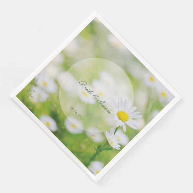Daisy Daisies Flower Floral Summer Wedding Napkin (Corner)