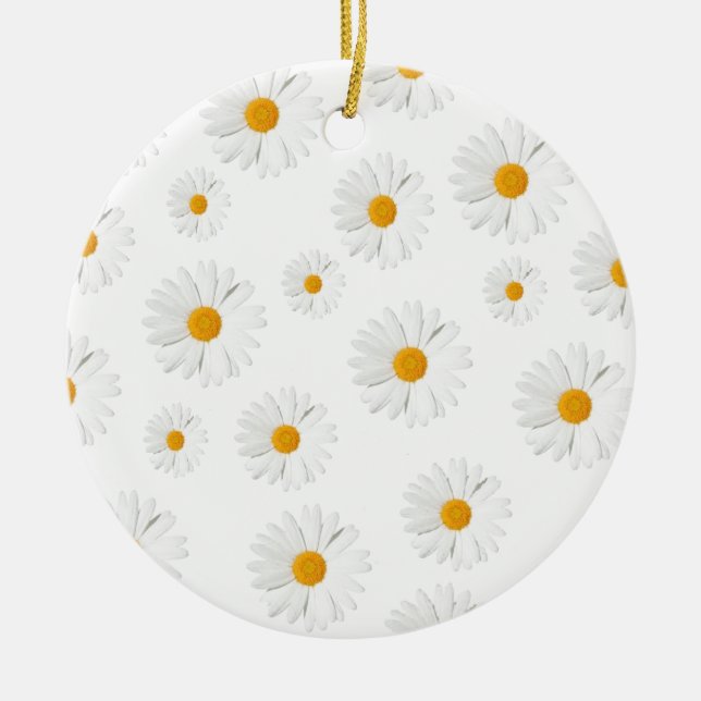 Daisy, daisy - lovely flower design ceramic tree decoration (Front)