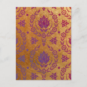 Daisy Damask, BRUSHED METAL Postcard