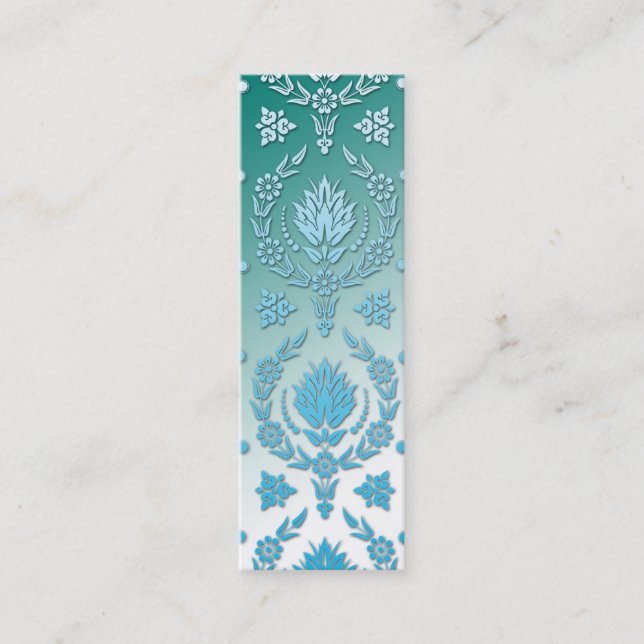 Daisy Damask, REVERSE FADE Mini Business Card (Front)