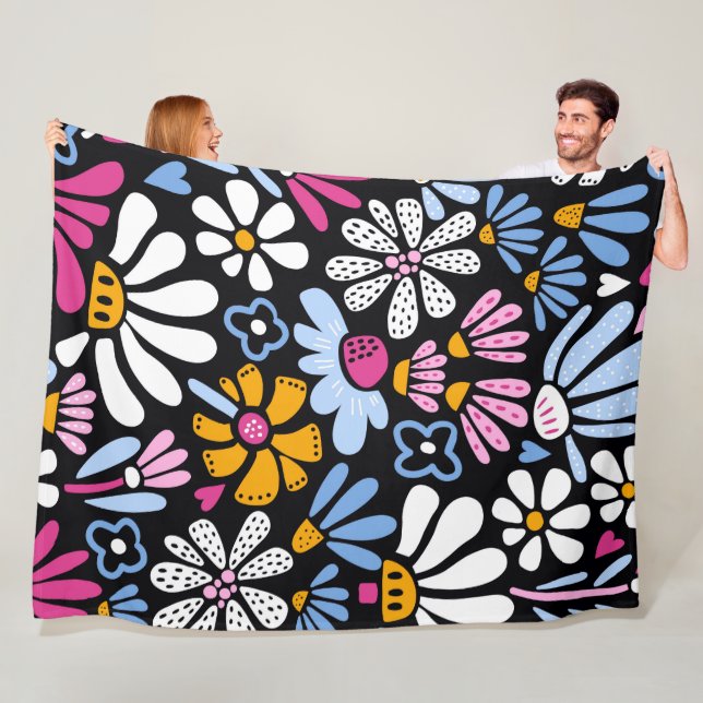 Daisy Dancing 60x80 Fleece Blanket (In Situ)