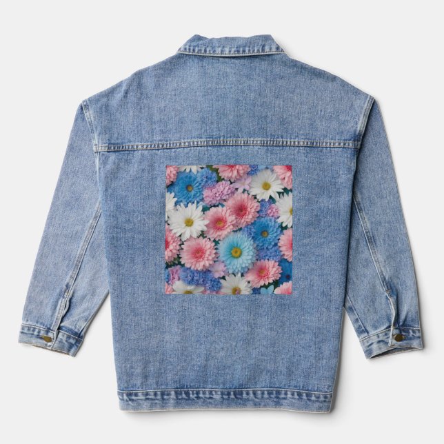 *Daisy Daze Denim Delight: Floral Patchwork Jacket (Back)