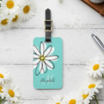 Daisy Doodle Flower Personalised  Monogram Luggage Tag<br><div class="desc">This design was created though digital art. It may be personalised in the area provide or customising by choosing the click to customise further option and changing the name, initials or words. You may also change the text colour and style or delete the text for an image only design. Contact...</div>
