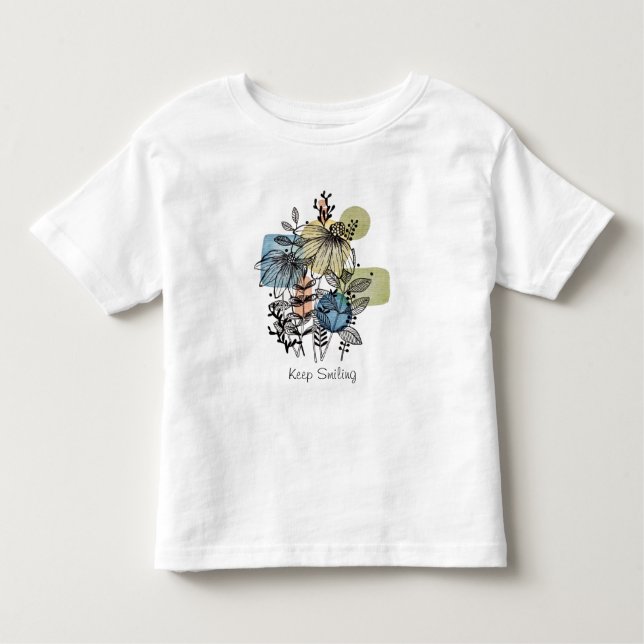 Daisy Doodle In Ink And Watercolor Toddler T-Shirt (Front)