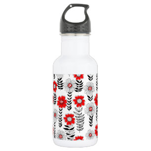 Daisy doodles  in red and black 532 ml water bottle