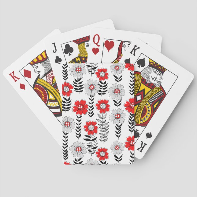 Daisy doodles  in red and black playing cards (Back)