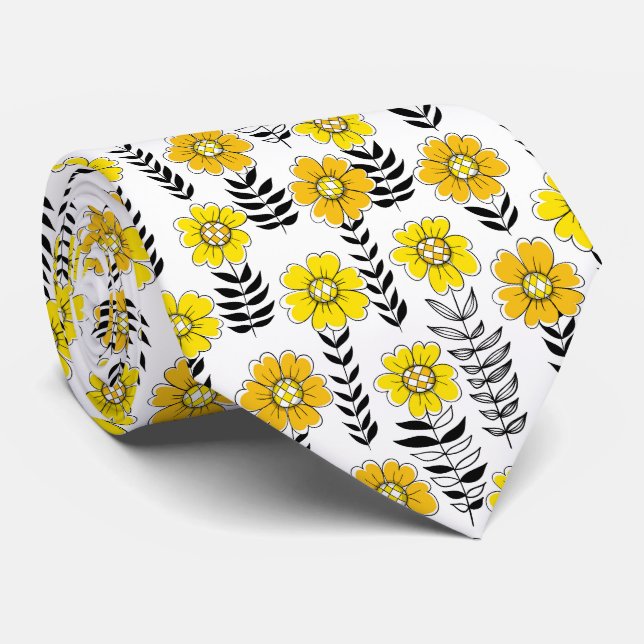 Daisy doodles  in yellow and black tie (Rolled)